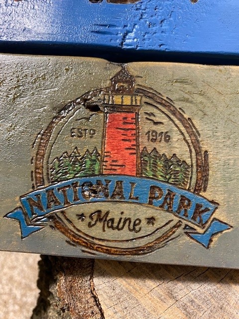 The newly completed Radio Crossing bridge — fresh lumber with stairs rising from the ravine